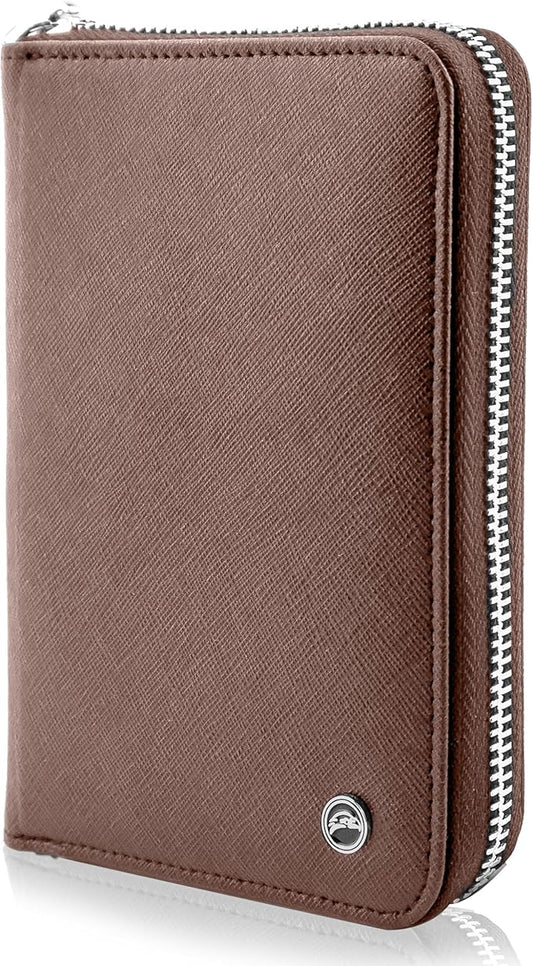 RFID Travel Wallet Passport Holder w/Zipper - Organizer Bag for Travel Documents – Safety Essentials Cover for Men Women