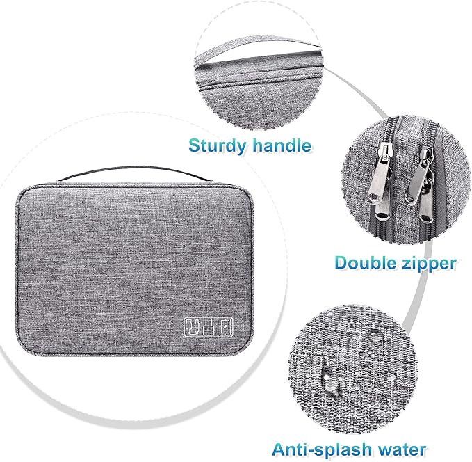 CILLA Electronics Organizer Travel, Travel Cord Organizer Case, Compact Electronics Accessories Bag for Cable, Cord, Charger, Phone