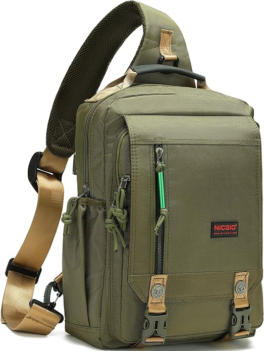 NICGID Sling Bags Chest Shoulder Backpacks, 12.5'' 13.3'' 14.1'' 15.6''Laptop Backpack Crossbody Messenger Bag Travel Outdoor