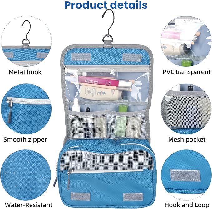 8 Set Expandable Compression Packing Cubes for Suitcases Travel Essentials Carry On Waterproof Storage Bag With Dry And Wet Separation Blue