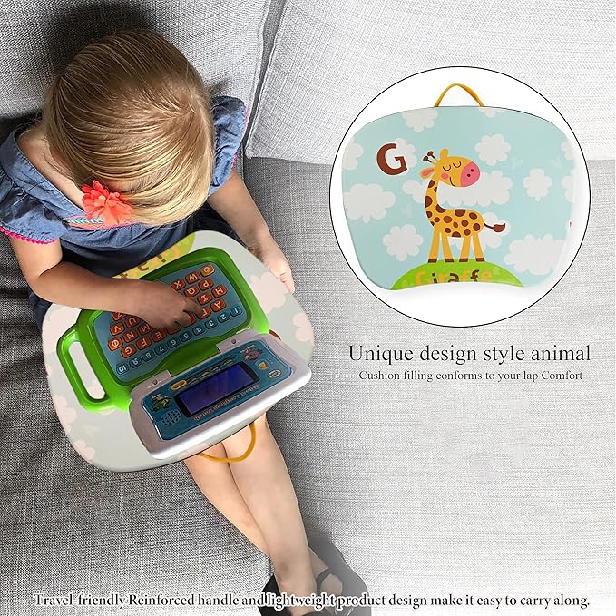 Pets Lap Desk - Lapdesk Fits up to 11.6 Inch laptops - Drawing Table and Craft Desk (1-Giraffe)