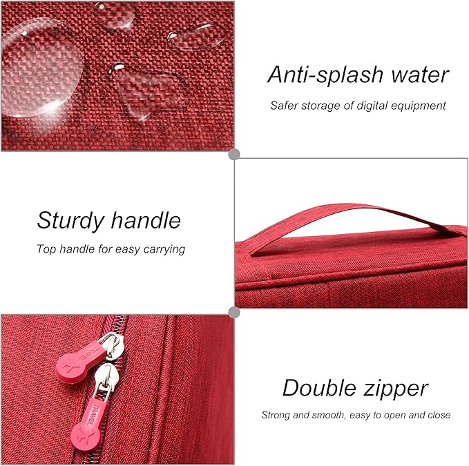 VOCUS Electronics Organizer Travel Cable Organizer Bag for Electronics Accessories, Portable Tech Carring Large Storage Case for Charger, Cord, Power Bank, Hardware