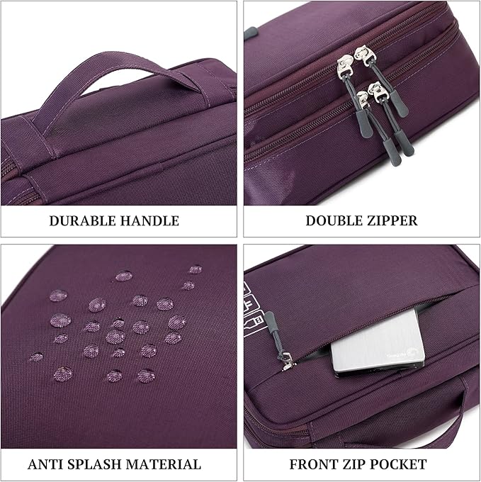 MIRLEWAIY Travel Charger Cable Organizer Portable Electronics Accessories Carrying Bag Waterproof Cord Storage Case Double Layer for Hard Drives, Phone, USB, SD Card, Black