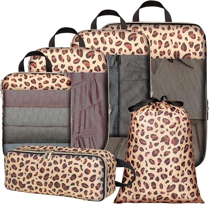 Cambond Compression Packing Cubes for Travel Women - Travel Bags Luggage Organizers Travel Essentials Compression Cubes for Travel Carry on Suitcases Organizer