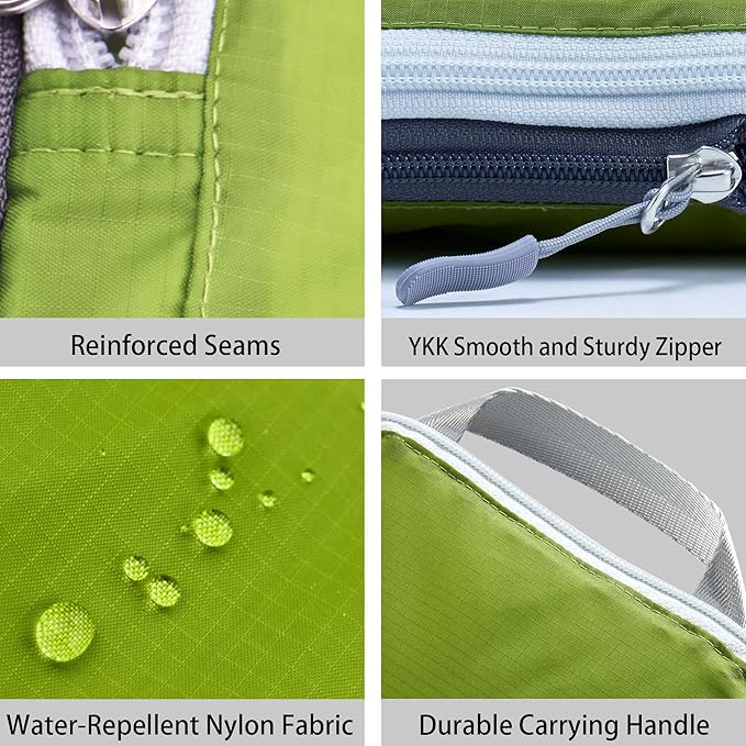 Cipway - 5 Set Compression Packing Cubes for Travel, Ultralight Packing Organizers for Luggage Suitcase & Backpack (Green), L