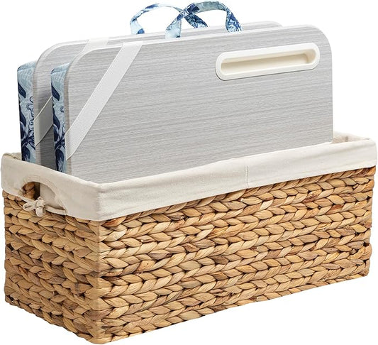 LAPGEAR Designer Lap Desk 2-Pack with Storage Basket, Phone Slot & Device Ledge – Blue Blossoms – Fits Laptops up to 15.6" – Style No. 70433