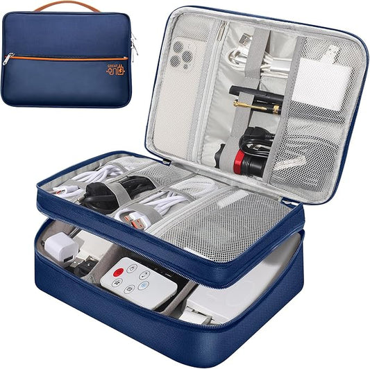 Electronic Organizer Travel Case, Travel Cord Organizer Case Portable Waterproof Cable Organizer Bag for Charger, Cord, USB, Power Bank, Earphone