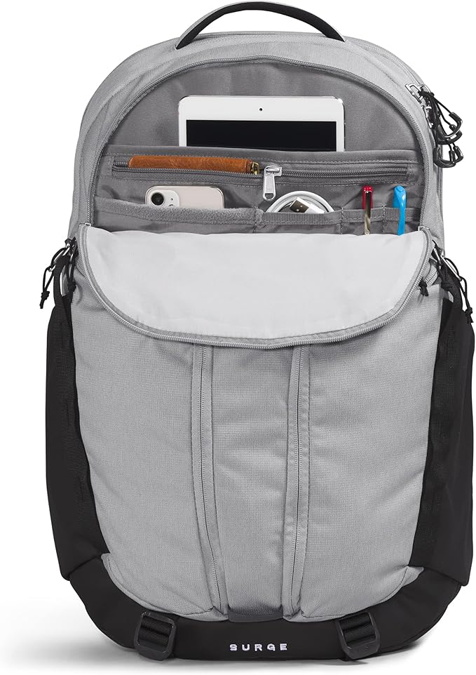 The North Face Surge Commuter Laptop Backpack, Meld Grey Dark Heather/TNF Black, One Size