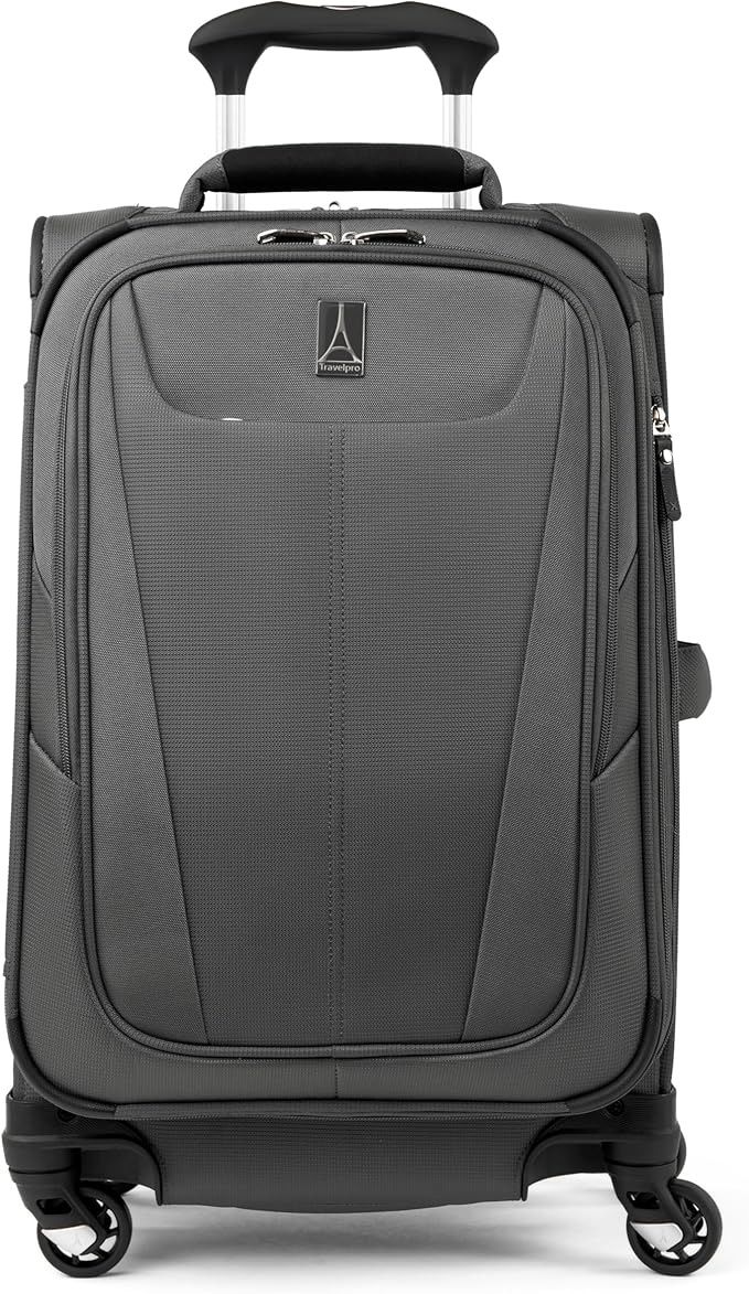 Travelpro Maxlite 5 Softside Expandable Carry on Luggage with 4 Spinner Wheels, Lightweight Suitcase, Men and Women, Shadow Grey, Carry On 21-Inch