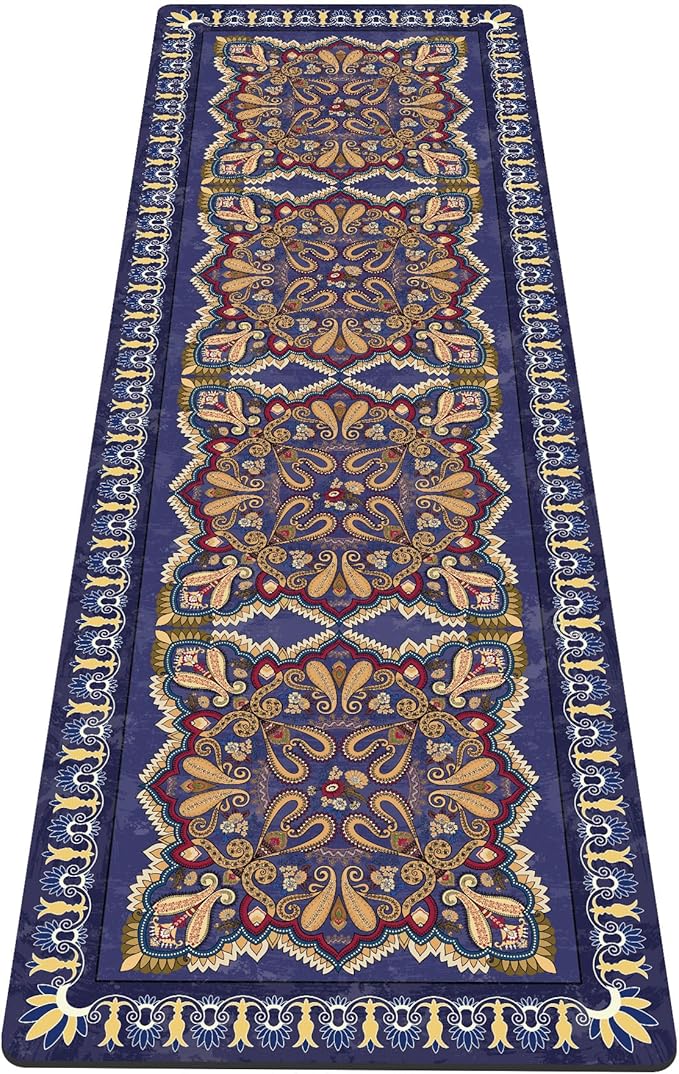nuveti Yoga Mat Print Extra Thick TPE Non Slip Fitness Exercise Mat with Carrying Bag,72"x24" Extra Thick 6MM Exercise & Workout Mat for Yoga, Pilates Fitness and Floor Exercises