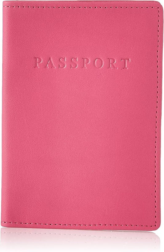 Royce Leather RFID Blocking Passport Travel Document Organizer in Leather, Pink 2, One Size