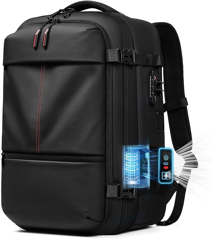 Vacuum Seal Backpack Travel with Built-in Pump 80L Expandable Travel Backpack with Vacuum System, TSA Lock Water Resistant Carry-On Backpack