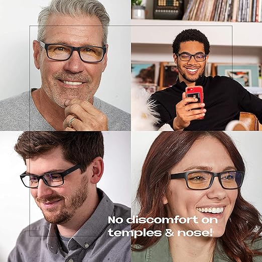 Readerest 3.5 Blue Light Reading Glasses - Lightweight Computer Glasses - Eye Strain, UV Glare Protection (Black)