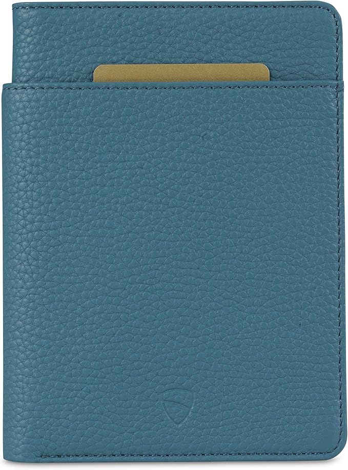 Vaultskin Leather Passport Holder, Slim RFID Blocking Travel Wallet for Men and Women, Fits Passport, Credit Cards, ID, Cash, Passport Cover Ideal Travel Accessories with Gift Box (Kensington)